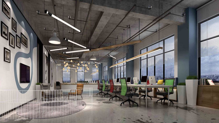 1300平方大型創(chuàng)意辦公室裝修設計案例