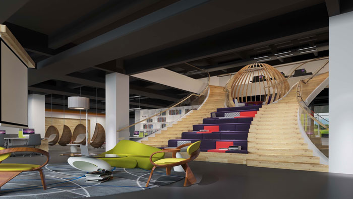 1800平方大型創意辦公室裝修設計案例