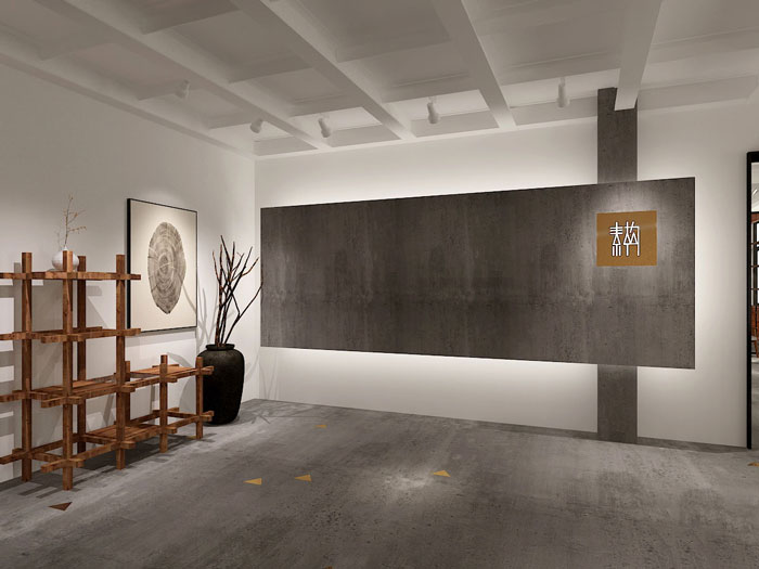 630平方中型創意辦公室進門區域裝修設計案例效果圖