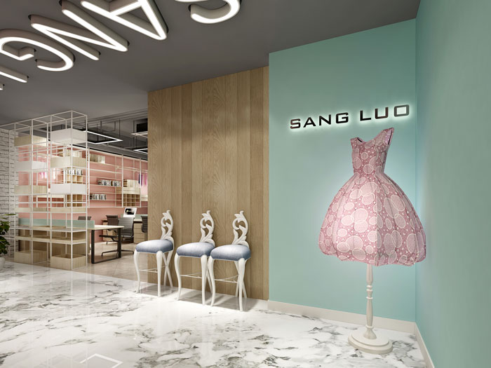 450平方現代簡約辦公室進門區域裝修設計案例效果圖