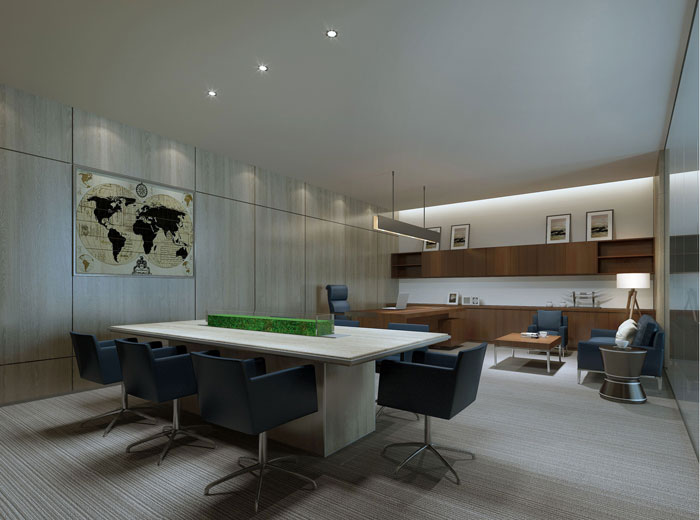 1410平方大型創意總經理辦公室裝修設計案例效果圖