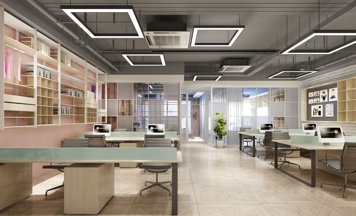 400平方服裝公司辦公室辦公區域軟裝設計效果圖