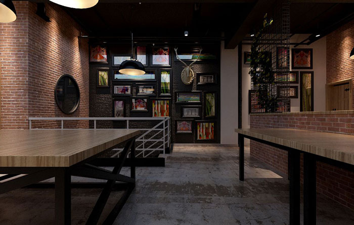 500平方LOFT風(fēng)格辦公室二樓樓梯間裝修設(shè)計(jì)案例效果圖