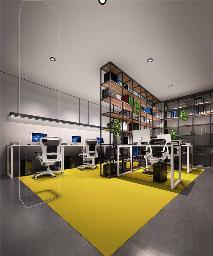 1286平方科技公司辦公室辦公空間軟裝設計效果圖