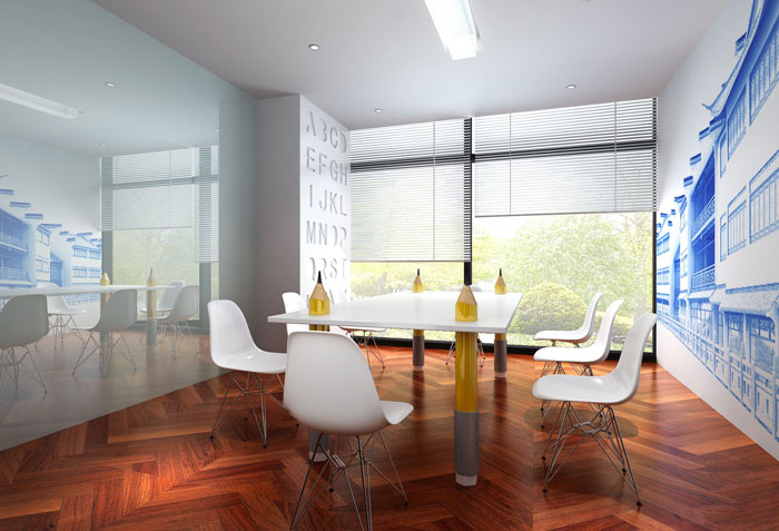 810平方中型辦公室茶水間裝修設計案例效果圖