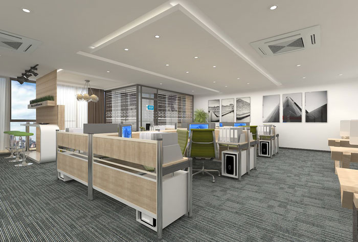 270平方現代簡約辦公室辦公區域裝修設計案例效果圖