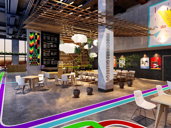 2100平方工業(yè)風(fēng)辦公室茶水間裝修設(shè)計(jì)案例效果圖