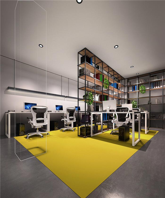 1250平方工業風辦公室辦公區域裝修設計案例效果圖