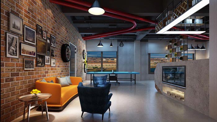 700平方工業(yè)風辦公室裝修設計案例