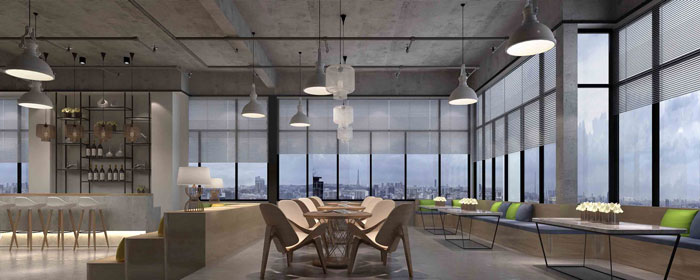 1000平方工業風辦公室茶水間裝修設計案例效果圖