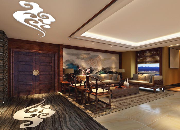 中式風格辦事處裝修設計案例