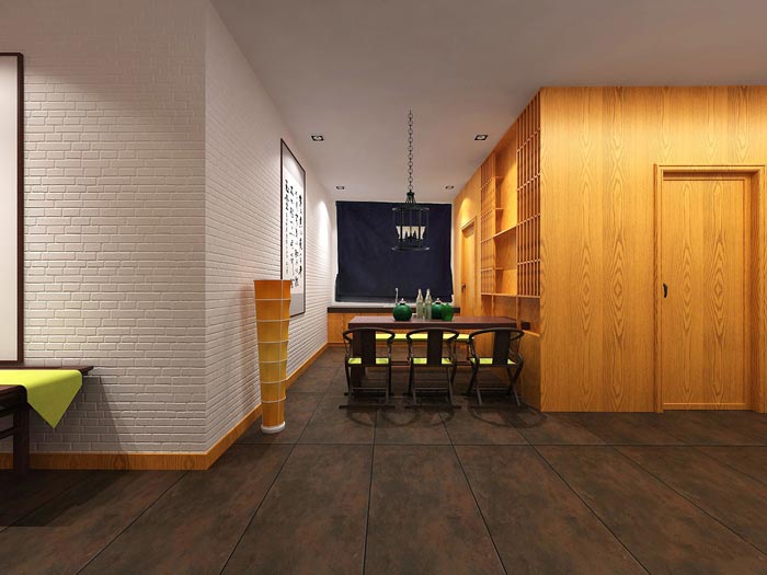 中式禪意租賃托管公司辦公室茶水間裝修設計案例效果圖