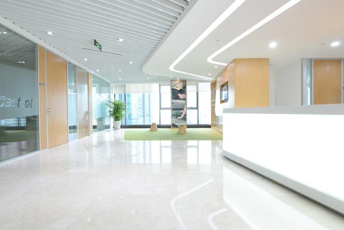 創新辦公室前臺裝修設計案例效果圖