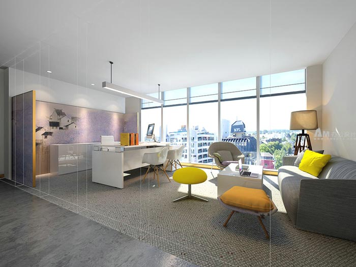 簡約老總辦公室裝修效果圖