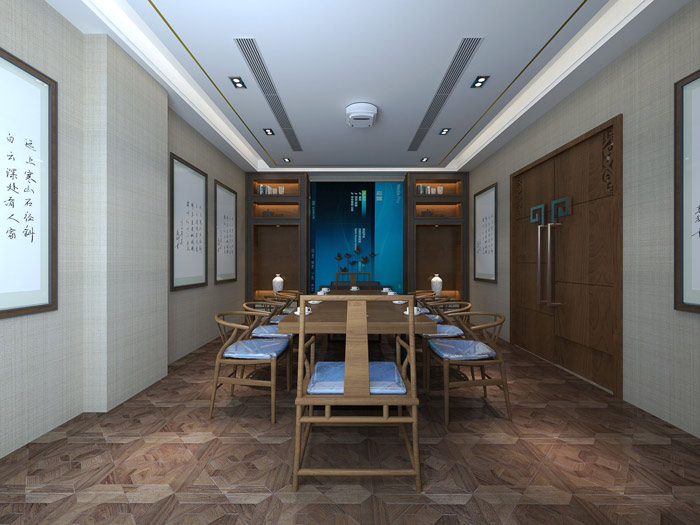 新中式風格辦公室會議室設計方案效果圖