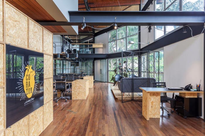 loft風格電影公司辦公室動線裝修設計案例效果圖