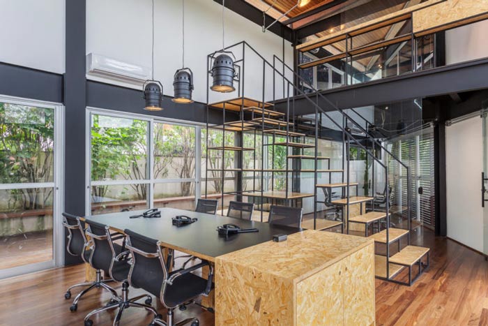 loft風格電影公司辦公室會議室裝修設計案例效果圖