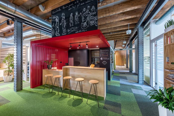 節能技術公司辦公室吧臺裝修設計案例效果圖