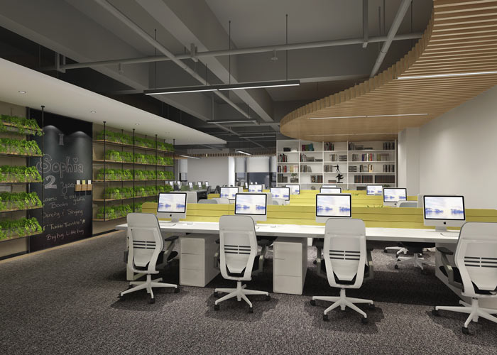 騰訊大浙網辦公室裝修設計案例效果圖