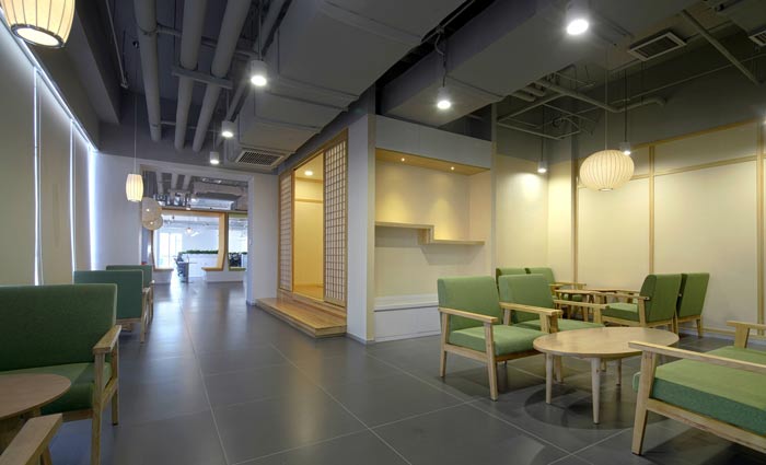 企業總部辦公室恰談區裝修設計效果圖