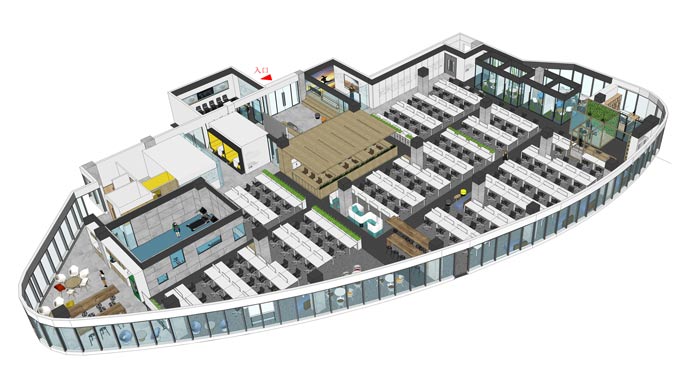 科技公司辦公室裝修設計平面圖