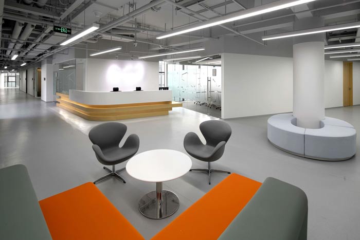 互聯網公司辦公樓前臺裝修設計效果圖