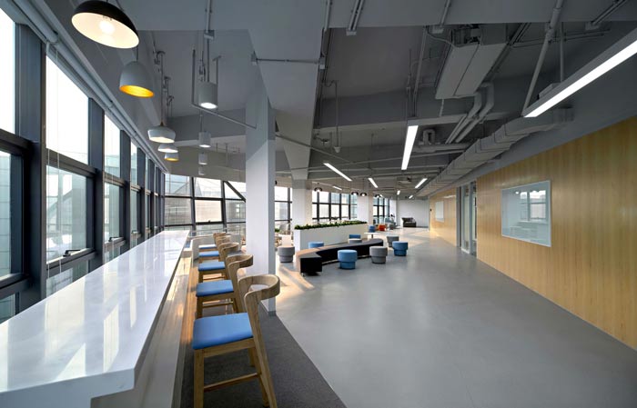 互聯網公司辦公樓吧臺裝修設計效果圖