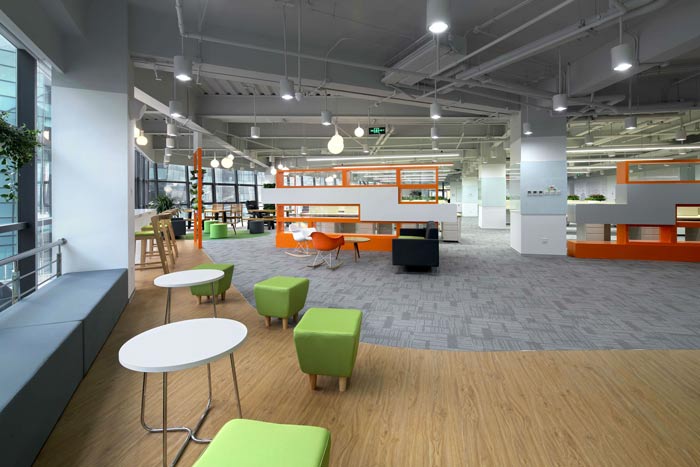 互聯網公司辦公樓交流區裝修設計效果圖