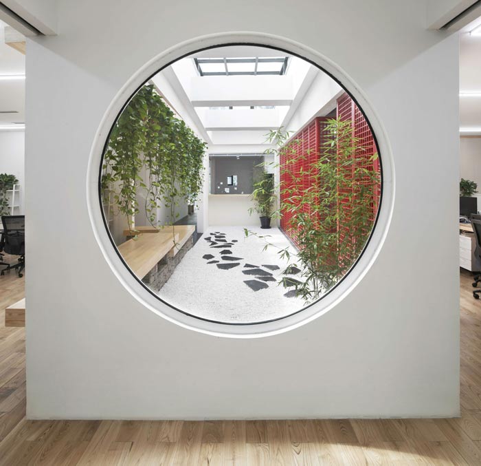 融資租賃公司辦公室中庭圓裝修設(shè)計效果圖