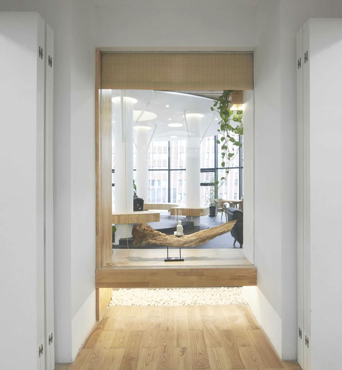 融資租賃公司辦公室中庭圓裝修設(shè)計效果圖