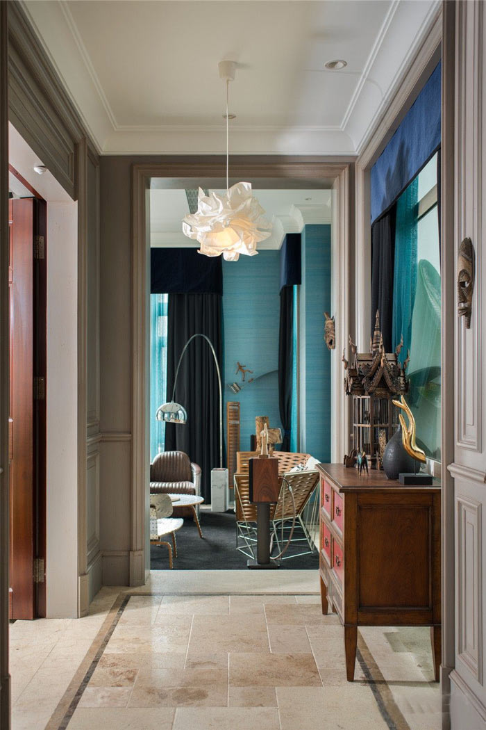 禪意辦公室木刻裝修設計效果圖