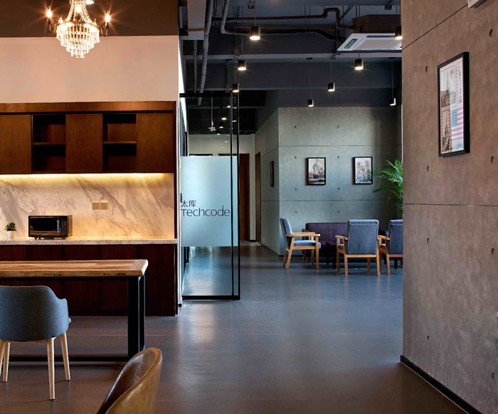 創(chuàng)客孵化中心辦公樓交流區(qū)裝修設(shè)計(jì)效果圖