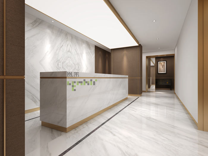 新中式風(fēng)格辦公室前臺(tái)裝修設(shè)計(jì)效果圖