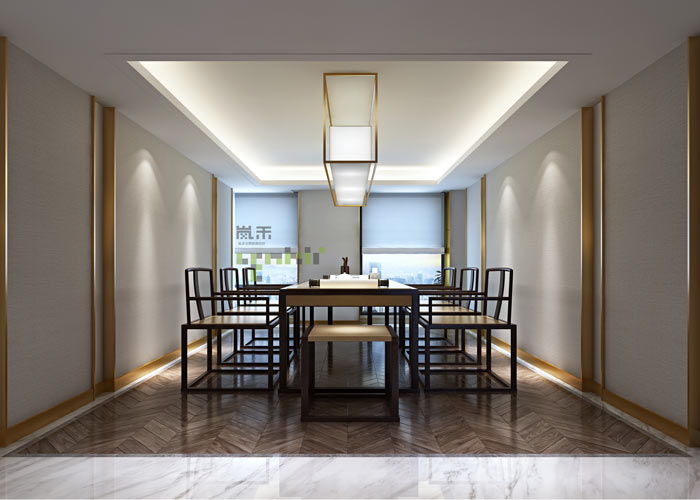 新中式風(fēng)格辦公室茶室裝修設(shè)計(jì)效果圖