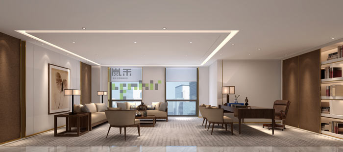 新中式風(fēng)格合伙人辦公室裝修設(shè)計(jì)效果圖