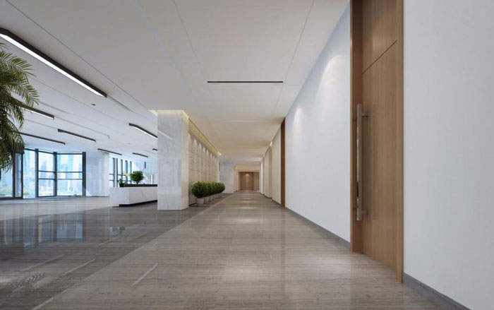 杭州濱江區長河街道辦公室大廳走廊裝修設計效果圖