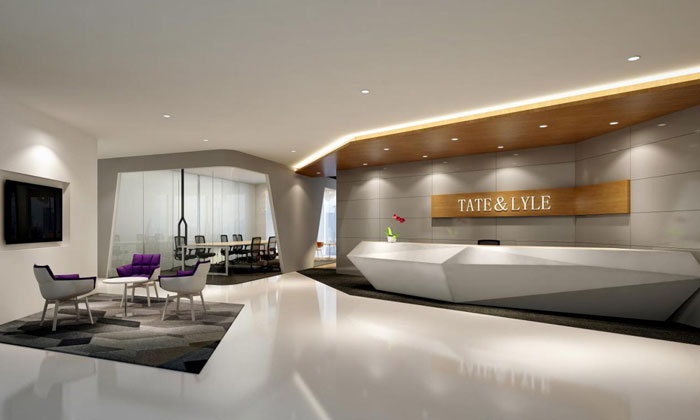 貿易公司辦公室前臺裝修設計效果圖