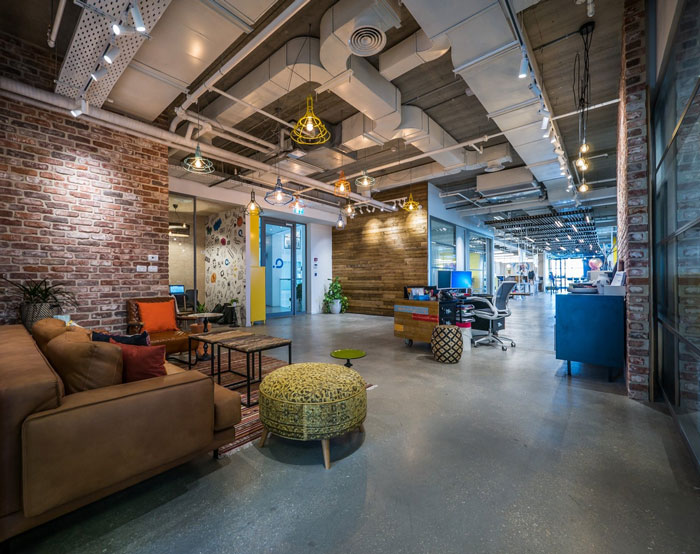 軟件開發公司辦公室前臺接待裝修設計實景圖