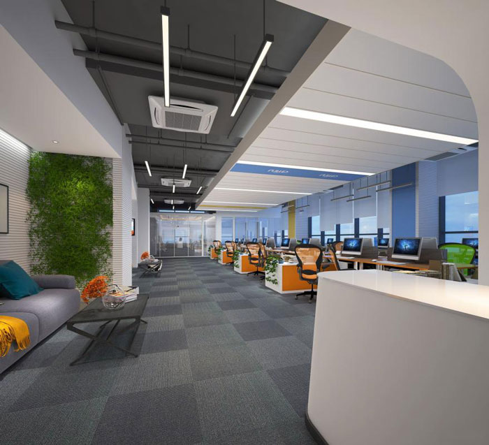 能源集團公司辦公室辦公區裝修設計效果圖