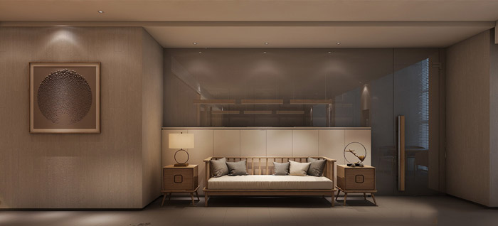 新中式辦公室休息區設計效果圖