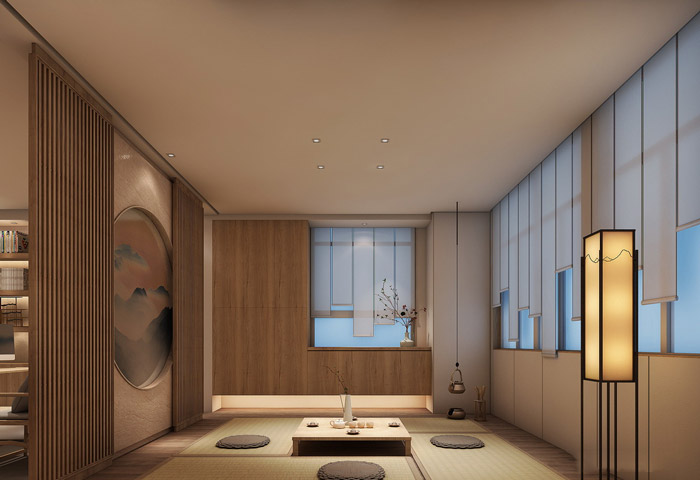 新中式辦公室品茶區設計效果圖