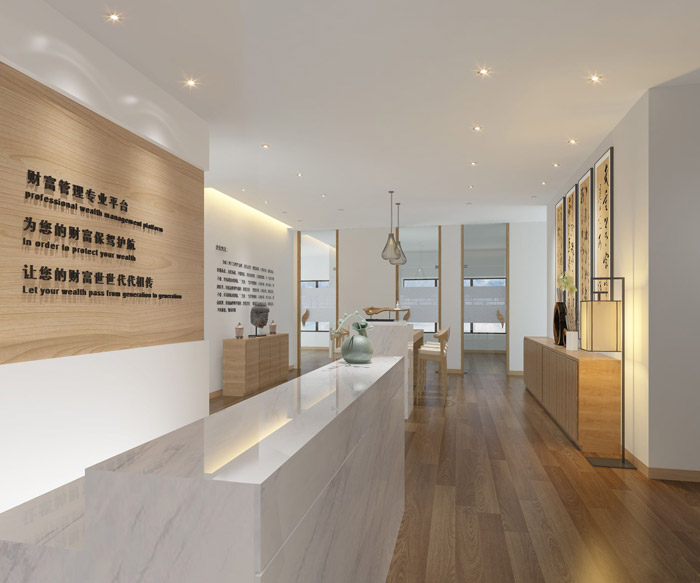 財富管理公司入口裝修設計效果圖