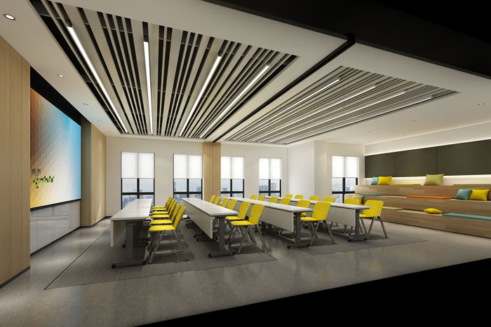 杭州環保公司辦公室培訓室裝修設計效果圖