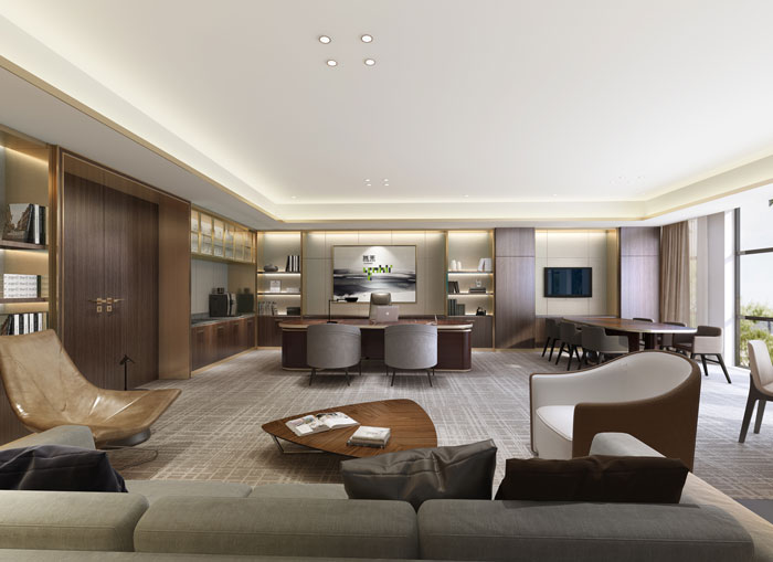 杭州食品公司總經理辦公室裝修設計效果圖