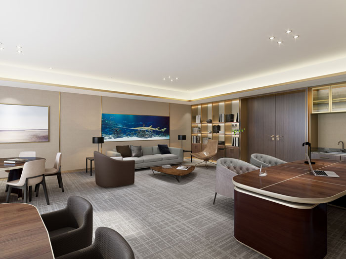 杭州食品公司總經理辦公室裝修設計效果圖