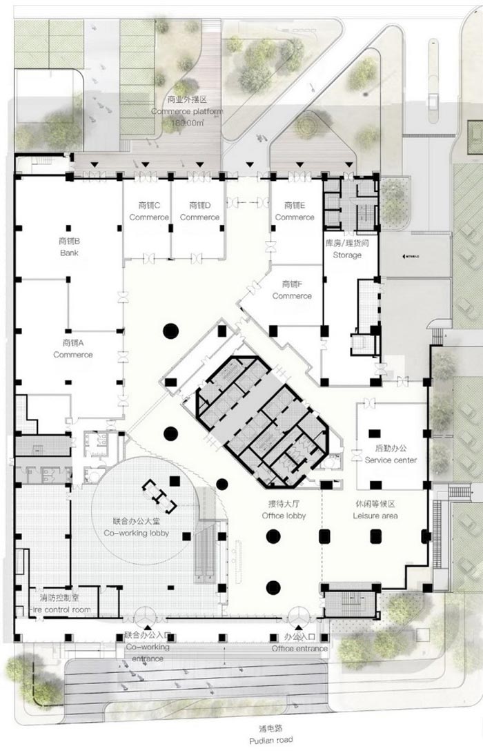 上海寶鋼大廈設計總平面圖