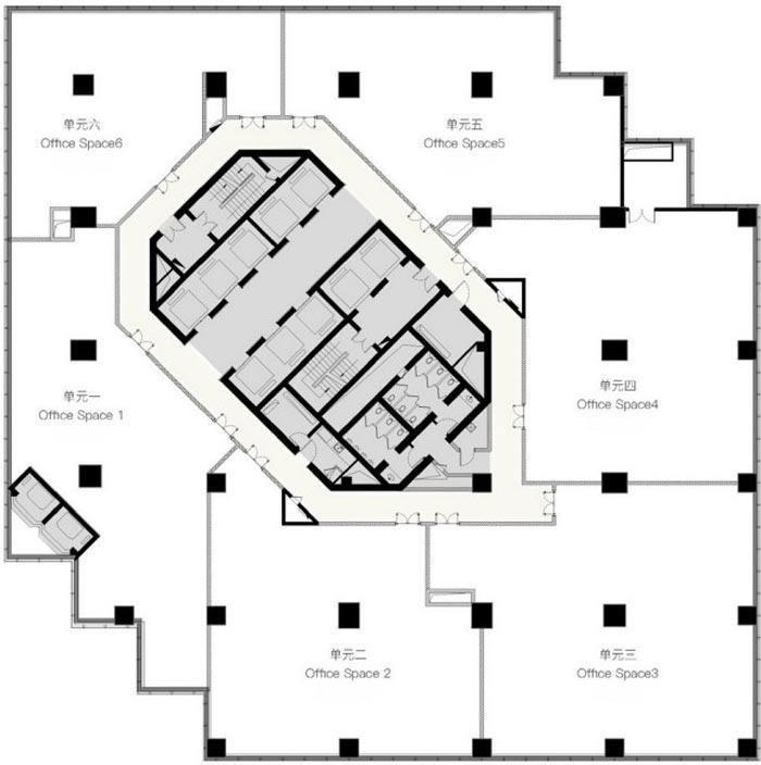 上海寶鋼大廈設計平面圖