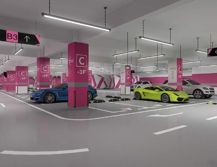 寫(xiě)字樓地下停車(chē)場(chǎng)效果圖