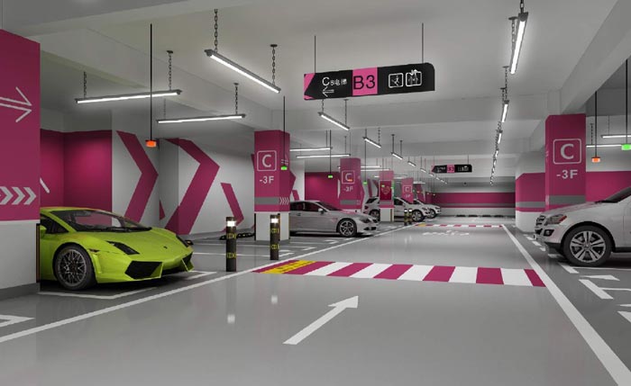 寫(xiě)字樓地下停車(chē)場(chǎng)效果圖