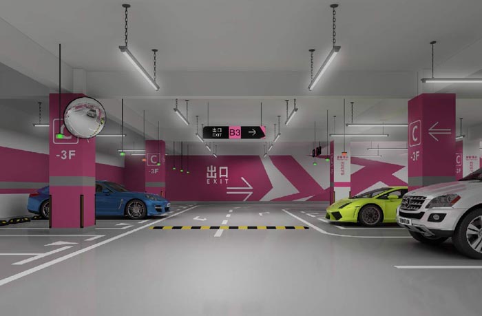 寫(xiě)字樓地下停車(chē)場(chǎng)效果圖